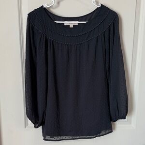 LOFT Women's Elegant Dark Gray Blouse, XS